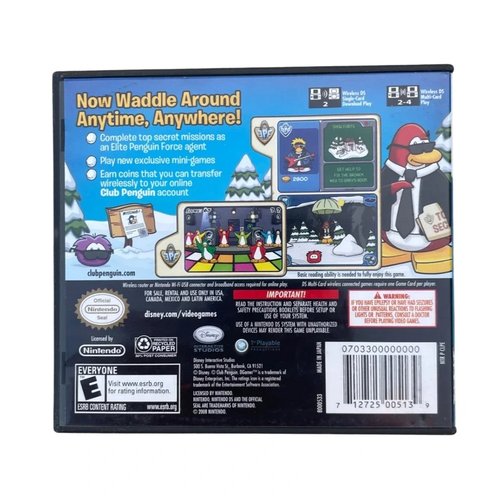 Disney Club Penguin Elite Penguin Force Nintendo DS Game CIB NTR-CLPE-USA